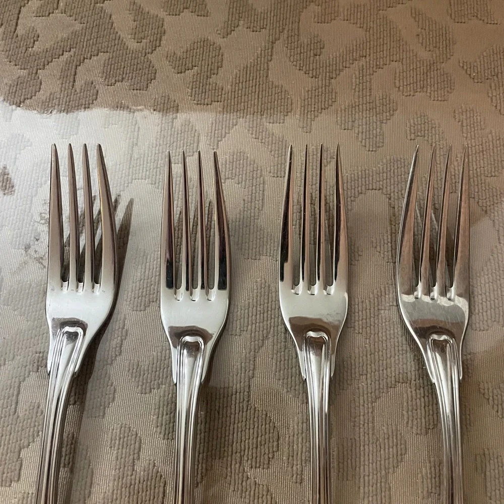 Lenox Monticello Stainless Steel Salad Forks Set 4 Thomas Jefferson 18/10 Korea
